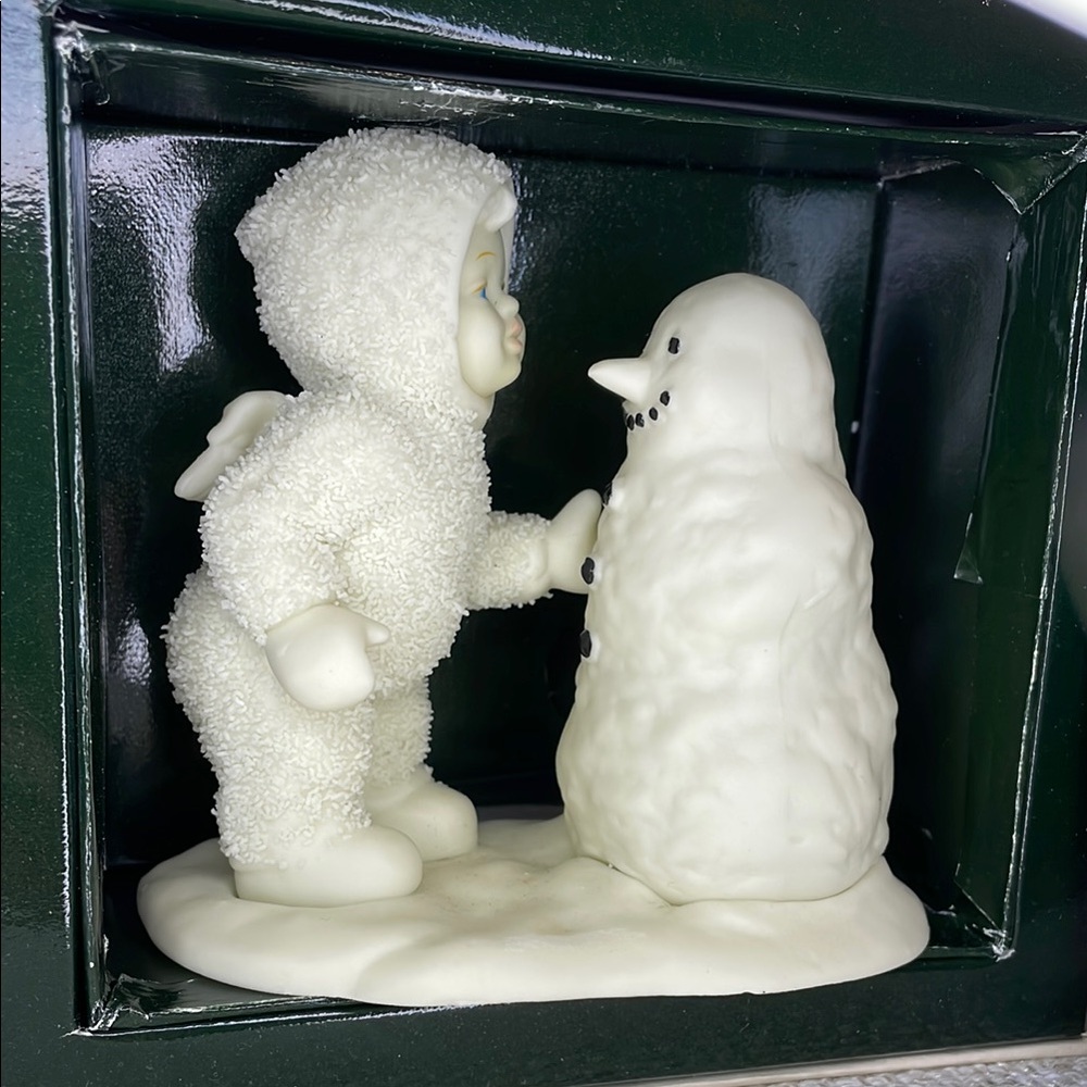 Snowman and Child Figurine Snow Babies